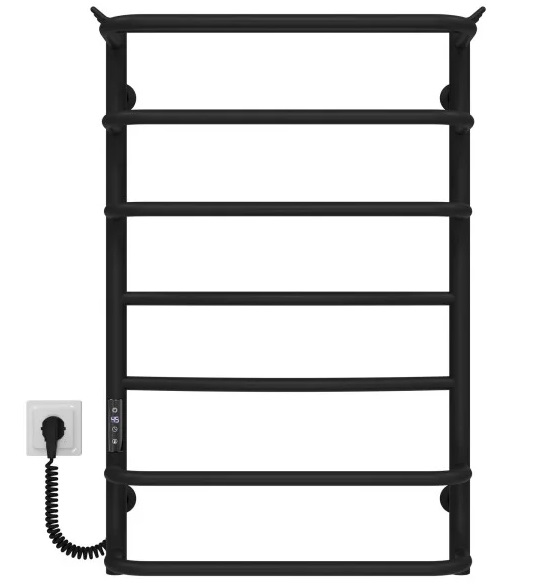 Электрический полотенцесушитель Deffi Юность П7 500х800 левое подключение JD03 черный C.YU.80.50.7.E.B.L.1