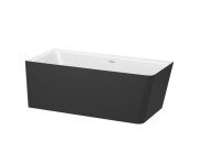 Ванна зі штучного каменю Roca Ona 160x70 см кутова ліва Stonex білий/чорний A2486290K0