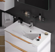 Тумба Sanwerk Liga Air 70 см с раковиной Qtap МДФ белый/мессина MV0000861