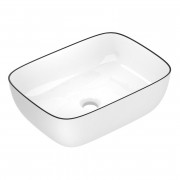 Раковина для ванной Imprese Black Edge 45,5х32,5 см керамика белый/черный i11097