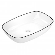 Раковина для ванной Imprese Black Edge 60х38 см керамика белый/черный i11098