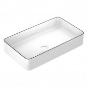 Раковина для ванной Imprese Black Edge 60,5х35,5 см керамика белый/черный i11099