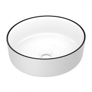 Раковина для ванной Imprese Black Edge Ø41,5 см керамика белый/черный i11094