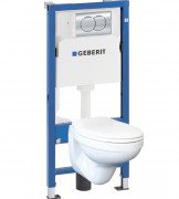 Система инсталляции Geberit Duofix PRO 20 с унитазом Kolo Idol с сидением soft-close и клавишей смыва Delta01 глянцевый хром 118.315.21.3