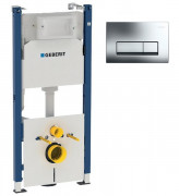 Система инсталляции Geberit Duofix с клавишей смыва Delta50 глянцевый хром 458.126.00.1+115.119.21.1