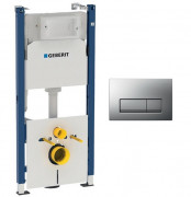 Система инсталляции Geberit Duofix с клавишей смыва Delta50 матовый хром 458.126.00.1+115.119.46.1