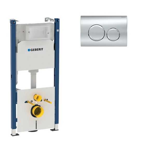 Система інсталяції Geberit Duofix із клавішею змиву Delta20 глянсовий хром 458.126.00.1+115.127.21.1