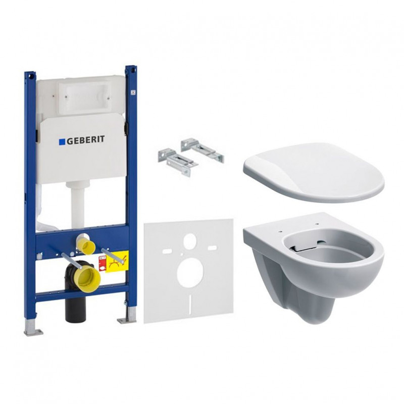 Система інсталяції Geberit Duofix Delta з унітазом Selnova Rimfree із сидінням soft-close 500.265.01.1+500.333.01.1+458.126.00.1