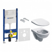 Система інсталяції Geberit Duofix Delta з унітазом Selnova Rimfree із сидінням soft-close 500.265.01.1+500.333.01.1+458.126.00.1