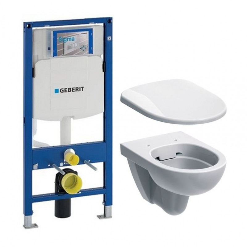 Система інсталяції Geberit Duofix Sigma з унітазом Selnova Rimfree із сидінням soft-close 500.265.01.1+500.335.01.1+111.300.00.5