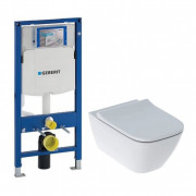 Система инсталляции Geberit Duofix Sigma с унитазом Smyle Square с сидением soft-close 500.683.00.2+111.300.00.5