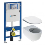 Система інсталяції Geberit Duofix Sigma з унітазом Selnova Rimfree із сидінням soft-close 500.694.01.2+500.333.01.1+111.300.00.5