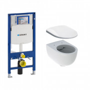 Система інсталяції Geberit Duofix Sigma з унітазом Selnova Rimfree із сидінням soft-close 500.694.01.2+500.335.01.1+111.300.00.5
