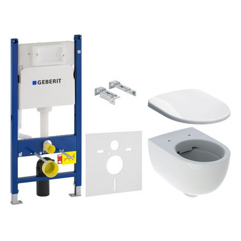 Система инсталляции Geberit Duofix Delta с унитазом Selnova Rimfree с сидением soft-close 500.694.01.2+500.333.01.1+458.126.00.1