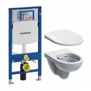 Система инсталляции Geberit Duofix Sigma с унитазом Selnova Rimfree с сидением soft-close 500.265.01.1+500.335.01.1+111.300.00.5
