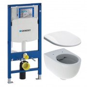 Система инсталляции Geberit Duofix Sigma с унитазом Selnova Rimfree с сидением soft-close 500.694.01.2+500.333.01.1+111.300.00.5