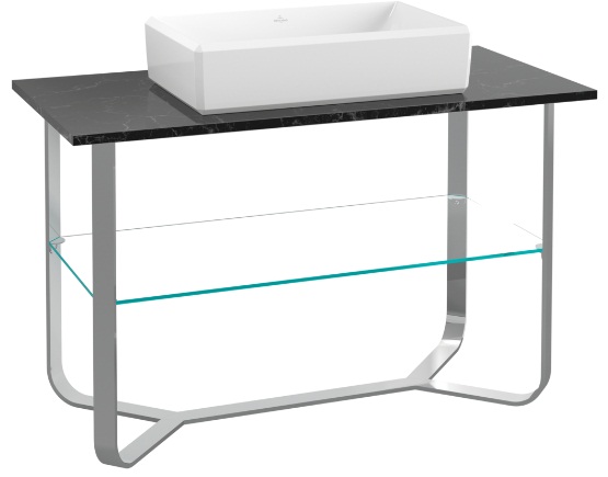 Консоль под раковину Villeroy & Boch Antheus 120х57 см нержавеющая сталь/мрамор черный B06400RP