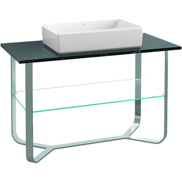 Консоль под раковину Villeroy & Boch Antheus 120х57 см нержавеющая сталь/мрамор черный B06401RP