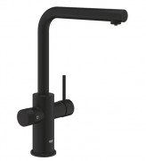 Змішувач для кухні Grohe Blue Pure Minta під фільтр з висувною лійкою фантомний чорний 30590KF0