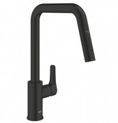 Смеситель для кухни Grohe Eurosmart однорычажный с выдвижной лейкой черный матовый 306192430