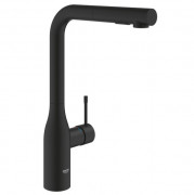 Змішувач для кухні Grohe Essence одноважільний з висувною лійкою фантомний чорний 30504KF0