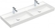 Раковина для ванної кімнати Villeroy & Boch Collaro 130x47 см без переливу подвійний білий альпійський TitanCeram 4A34D101