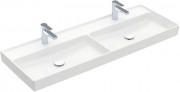 Раковина для ванной Villeroy & Boch Collaro 130x47 см двойная без перелива альпийский белый CeramicPlus 4A34D1R1