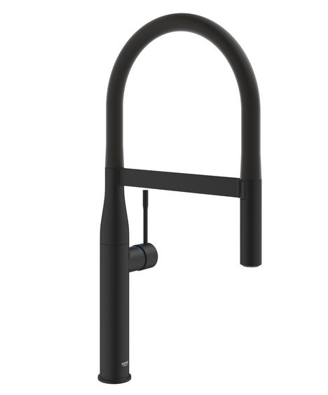 Змішувач для кухні Grohe Essence New одноважільний з висувною лійкою фантомний чорний 30503KF0