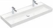 Раковина для ванної Villeroy & Boch Collaro 120x47 см без переливу на 2 змішувачі білий альпійський TitanCeram 4A33C101