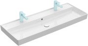 Раковина для ванної Villeroy & Boch Collaro 120x47 см з переливом на 2 змішувача камінь білий CeramicPlus 4A33C4RW