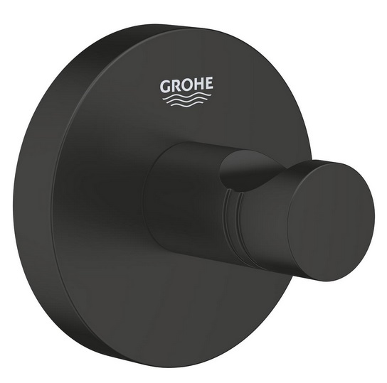 Гачок для ванної Grohe Essentials одинарний метал чорний матовий 1024602430