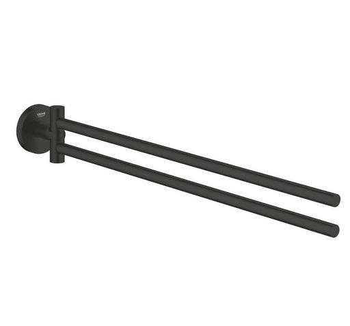 Тримач для рушників Grohe Essentials поворотний метал чорний матовий 1024672430