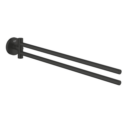 Тримач для рушників Grohe Essentials поворотний метал чорний матовий 1024672430