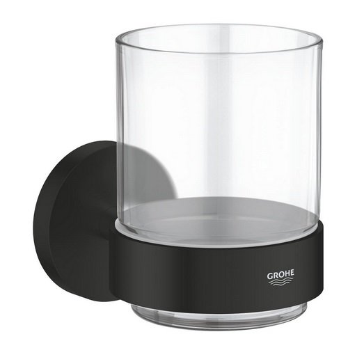 Склянка для зубних щіток Grohe Essentials з держателем чорний матовий 1022562430