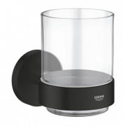 Стакан для зубных щеток Grohe Essentials с держателем черный матовый 1022562430