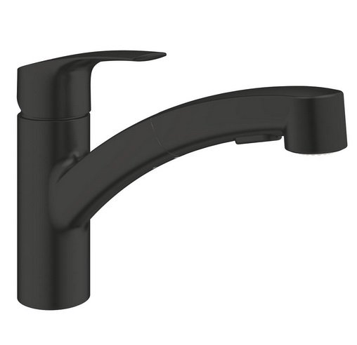 Смеситель для кухни Grohe Eurosmart однорычажный с выдвижной лейкой черный матовый 303052431