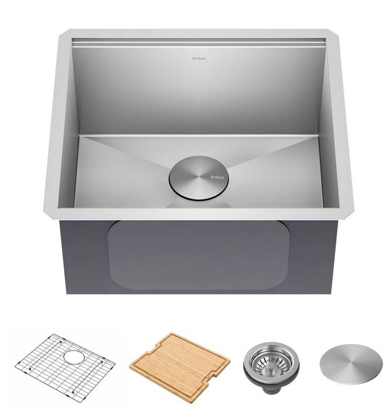 Мойка для кухни Kraus Kore под столешницу 53,3х43,2 см нержавеющая сталь KWU111-21