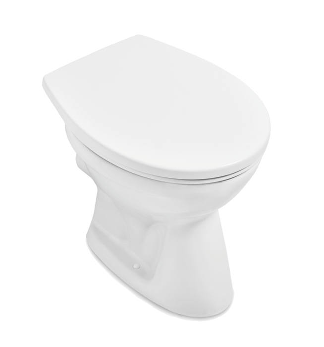 Унитаз напольный Villeroy & Boch O.novo 36х47,5 см открытый смывной край CeramicPlus альпийский белый 7618R0R1