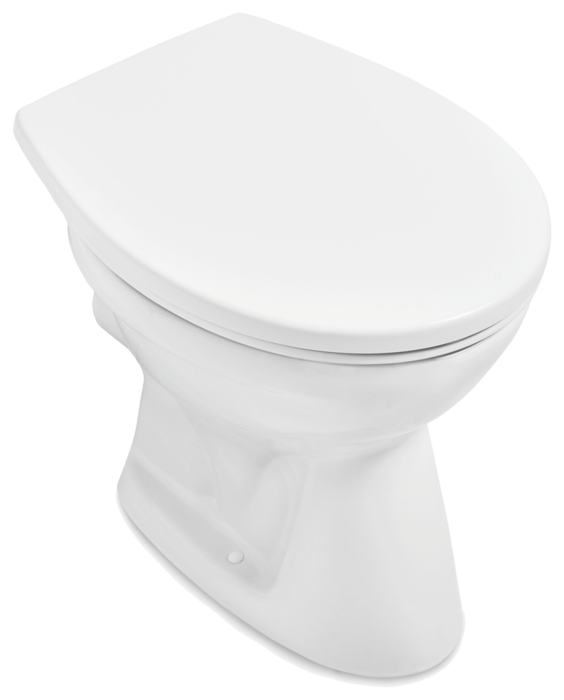 Унітаз для підлоги Villeroy & Boch O.novo 36х47,5 см відкритий змивний край CeramicPlus пергамон 7618R0R3