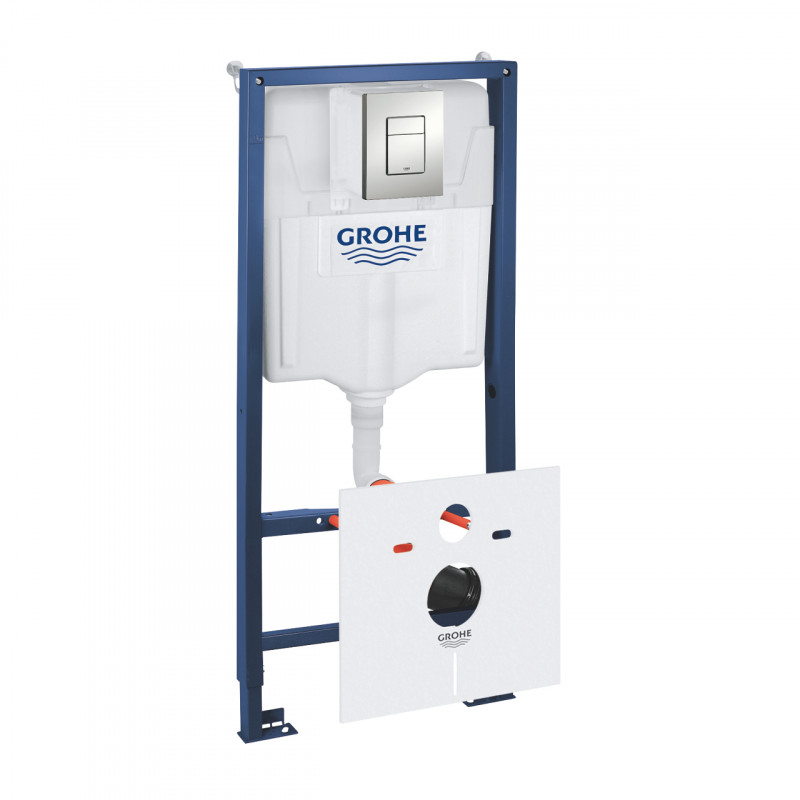 Система инсталляции для унитаза Grohe Rapid Sl 6-в-1 с клавишей Skate Cosmopolitan матовый хром 39449000