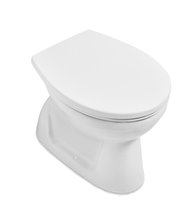 Унітаз для підлоги Villeroy & Boch O.novo 36х55 см відкритий змивний край альпійський білий 7618R101