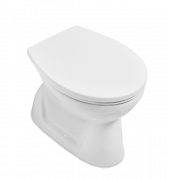 Унітаз для підлоги Villeroy & Boch O.novo 36х55 см відкритий змивний край CeramicPlus альпійський білий 7618R1R1