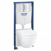 Система инсталляции для унитаза Grohe Rapid Sl 5-в-1 с клавишей унитазом и крышкой 36501000