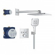 Душева система прихованого монтажу Grohe Grohtherm SmartControl з Rainshower SmartActive 310 Cube хром 34864000
