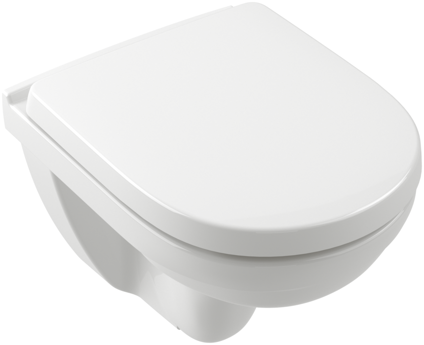 Унитаз подвесной Villeroy & Boch O.Novo 36х49 см с сиденьем санитарная керамика CeramicPlus альпийский белый 5688HRR1