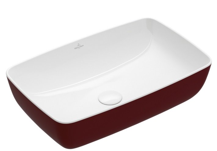 Раковина для ванної кімнати Villeroy & Boch Artis 58х38,5 см без переливу TitanCeram bordeaux (бордо) 417258BCS9