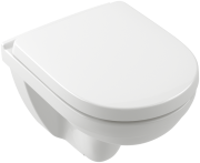 Унитаз подвесной Villeroy & Boch O.Novo 36х49 см с сиденьем санитарная керамика CeramicPlus альпийский белый 5688HRR1