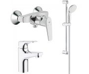 Комплект смесителей для ванной Grohe BauFlow 3 в 1 с душевым набором хром UA121630S1