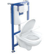 Унитаз с системой инсталляции Villeroy & Boch O.Novo ViConnect с клавишей и крышкой альпийский белый 5660D201