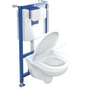 Унитаз с системой инсталляции Villeroy & Boch O.Novo ViConnect с клавишей и крышкой альпийский белый 5660D201